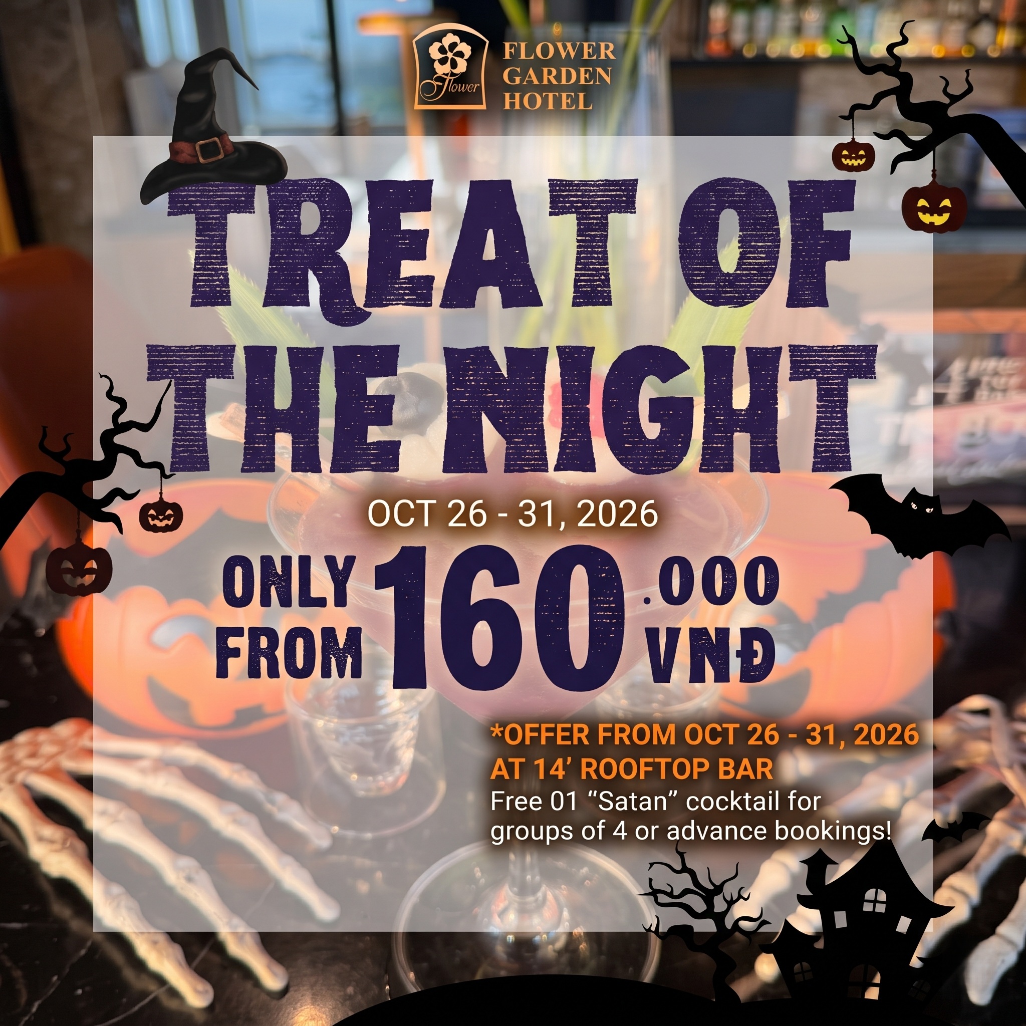 Halloween special offer at 14' rooftop bar